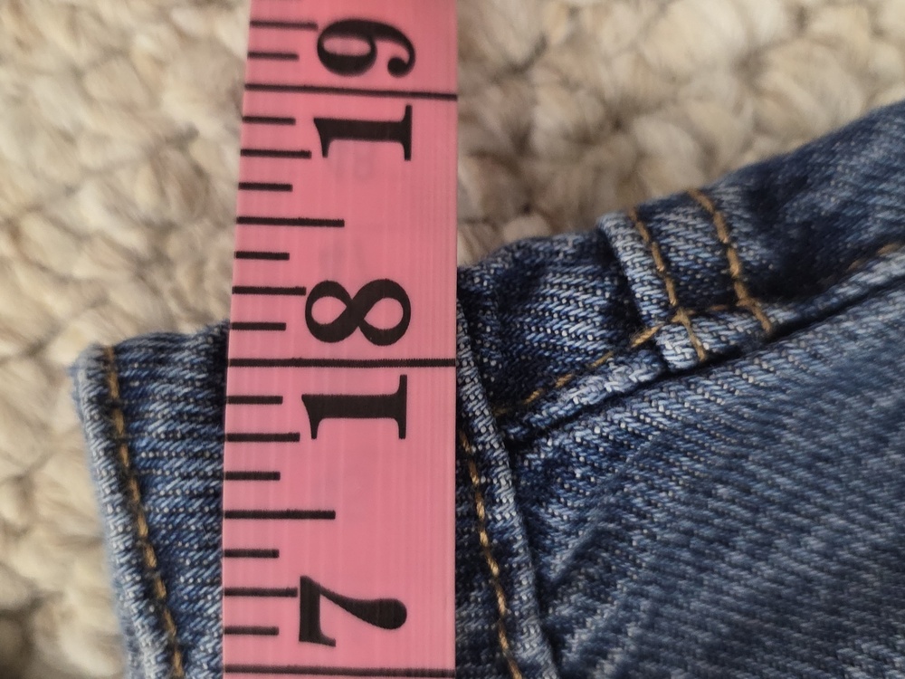 PRIMARK Wide Leg Mid Rise Jeans Two Tone Denim Side Stripe - Picture 10 of 16